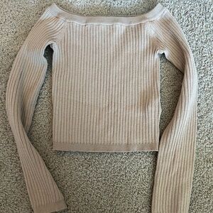 Forever 21 Tan Off-the-Shoulder Sweater